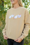 FLUFFY WHITE CHICKEN WOMEN'S TAN CREWNECK