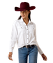 WOMENS ARIAT SILVER HORIZON WESTERN PEARL SNAP SHIRT