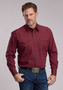 ROPER MENS LONG SLEEVE PEARL SNAP - MAROON