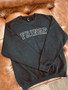 BLACK FRINGE CREWNECK 