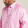ARIAT MEN'S SOLID PINK LONG SLEEVE SHIRT