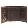 HOOEY FLORAL TOOLED TRIFOLD LEATHER WALLET