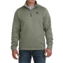 CINCH MEN'S OLIVE GREEN 1/4 ZIP RIBBED PULLOVER