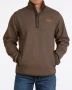 CINCH MENS BROWN 1/4 BUTTON UP PULLOVER