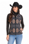 R&R WOMEN'S REVERSIBLE BLACK AZTEC VEST