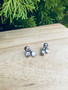 3 STONE CLUSTER EARRINGS
