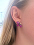3 STONE CLUSTER EARRINGS