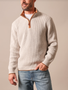 KIMES BARTON 1/4 ZIP IN NATURAL & BROWN