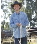 CINCH MENS LONG SLEEVE DENIM DIAMOND PEARL SNAP SHIRT