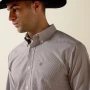 ARIAT MENS PIN STRIPED BUTTON-DOWN LONG SLEEVE SHIRT