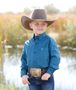 CINCH BOYS LONG SLEEVE BLUE PRINT SHIRT