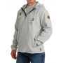 CINCH MEN'S HEATHER GREY QUARTER ZIP HOODIE