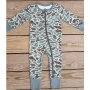 BURLEBO BABY ZIP-UP ONESIE IN RETRO DUCK CAMO