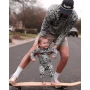 BURLEBO BABY ZIP-UP ONESIE IN RETRO DUCK CAMO