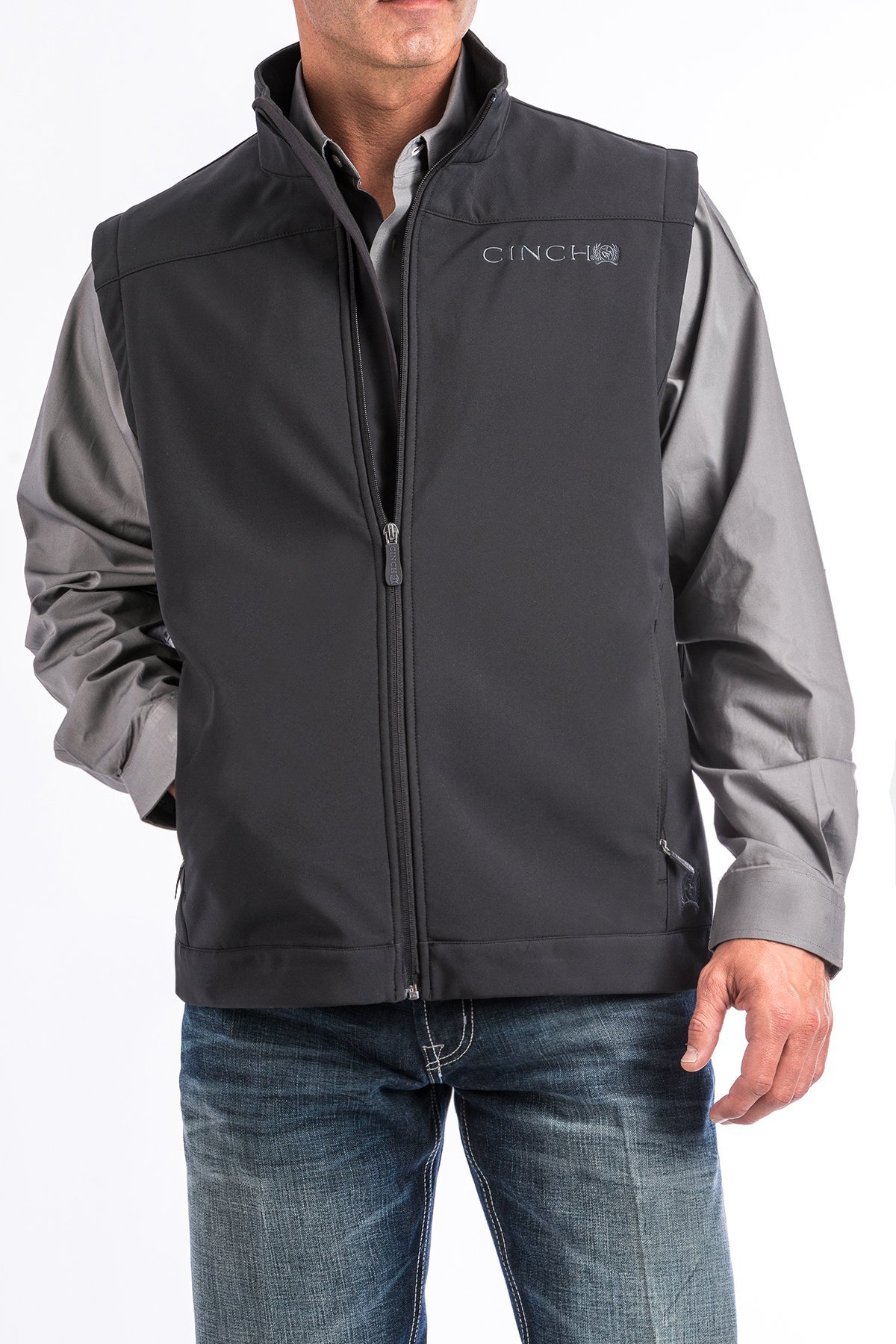 ジャケット・アウター HERENCIA Drawstring hem double zip vest LIXINGHEITANG Men's Stand Collar Jacket Vest Casual Padded