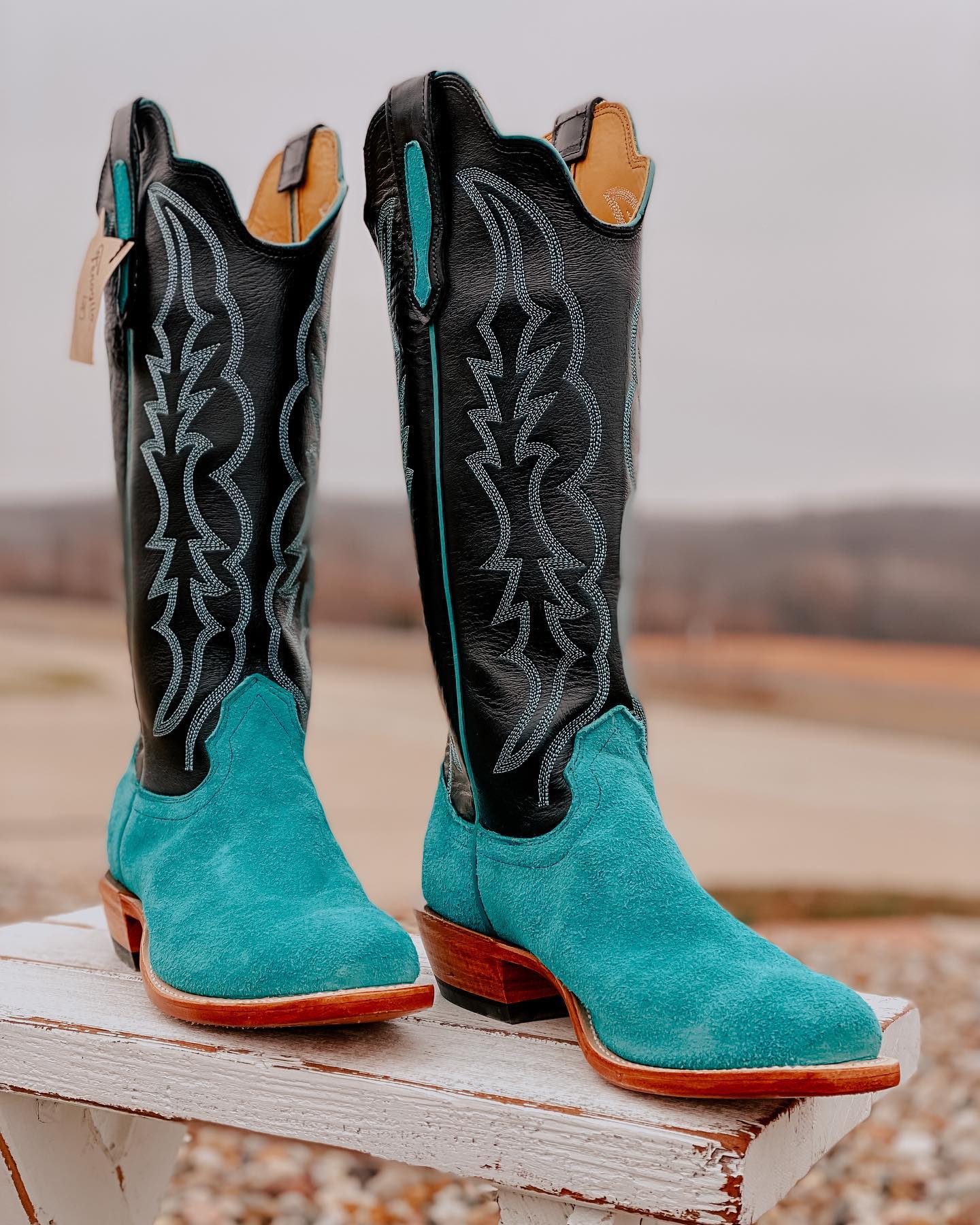 FENOGLIO TURQ ROUGHOUT - FRINGE WESTERN WEAR
