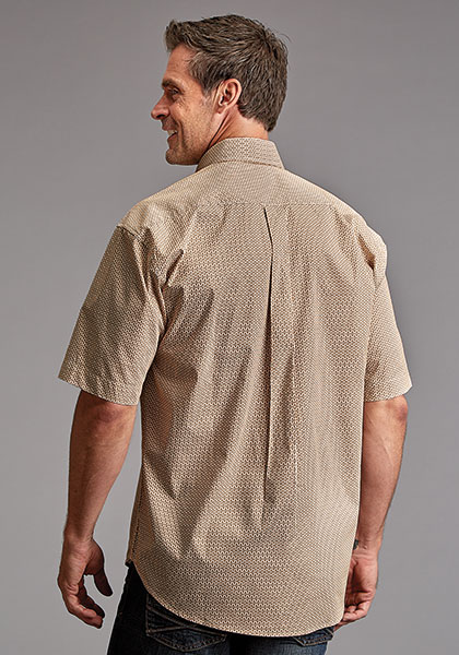 STETSON MEN ORANGE PRINT SS BUTTON SHIRT - FRINGE WESTERN WEAR