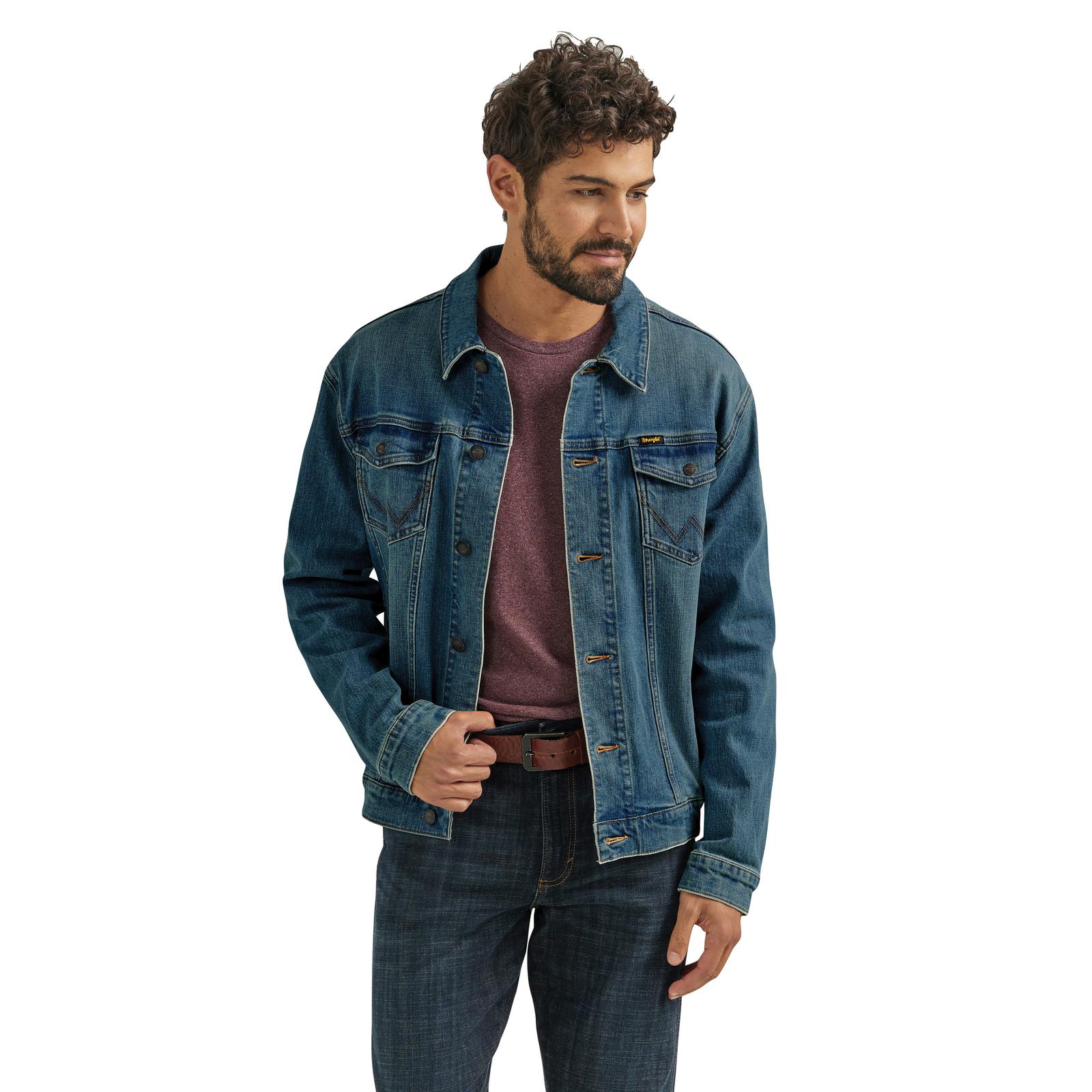 WRANGLER MEN S UNLINED DENIM JACKET FRINGE WESTERN WEAR wrangler-men-s-unlined-denim-jacket-fringe-western-wear