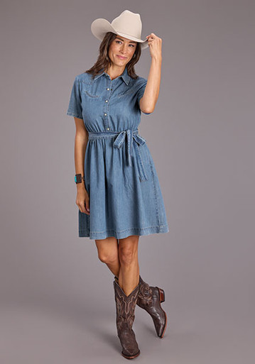 sachin and babi light blue dress ONLY ONLKARLA DRESS - Denim dress - black denim main image 1