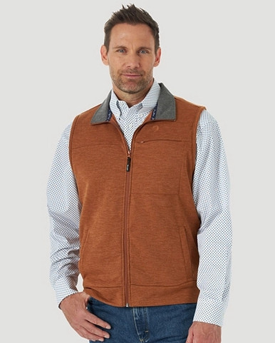 WRANGLER GEORGE STRAIT VEST IN HEATHER BROWN - FRINGE WESTERN WEAR