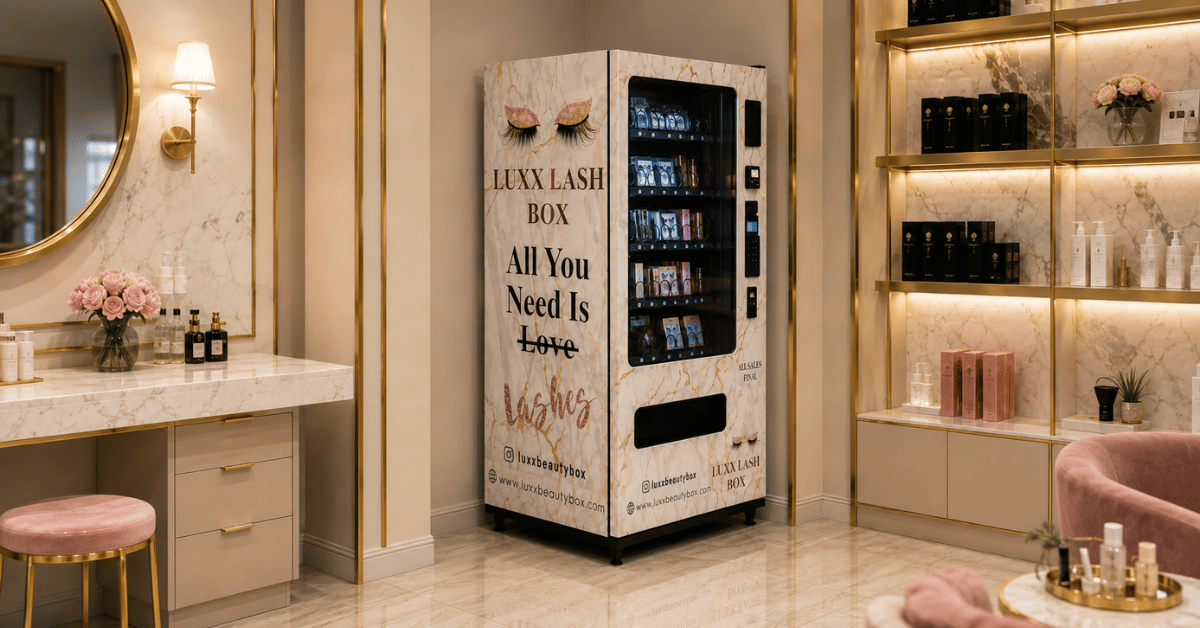 Custom vending machine for beauty products