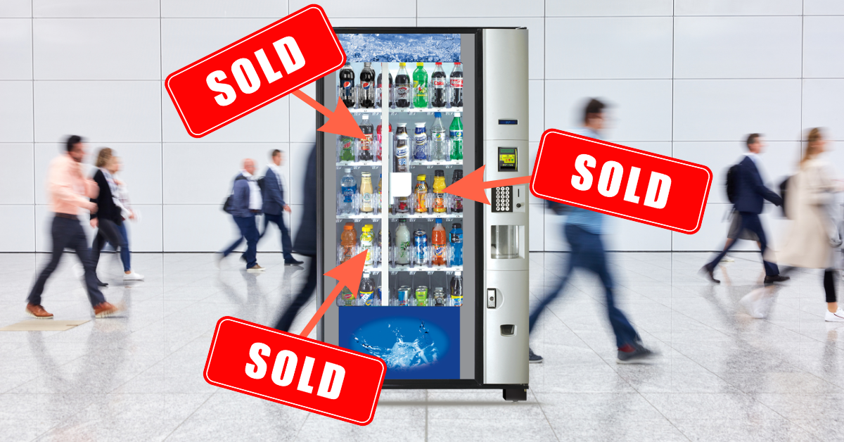 Busy shopping mall walkway showing high foot traffic for vending machine marketing and placement strategy