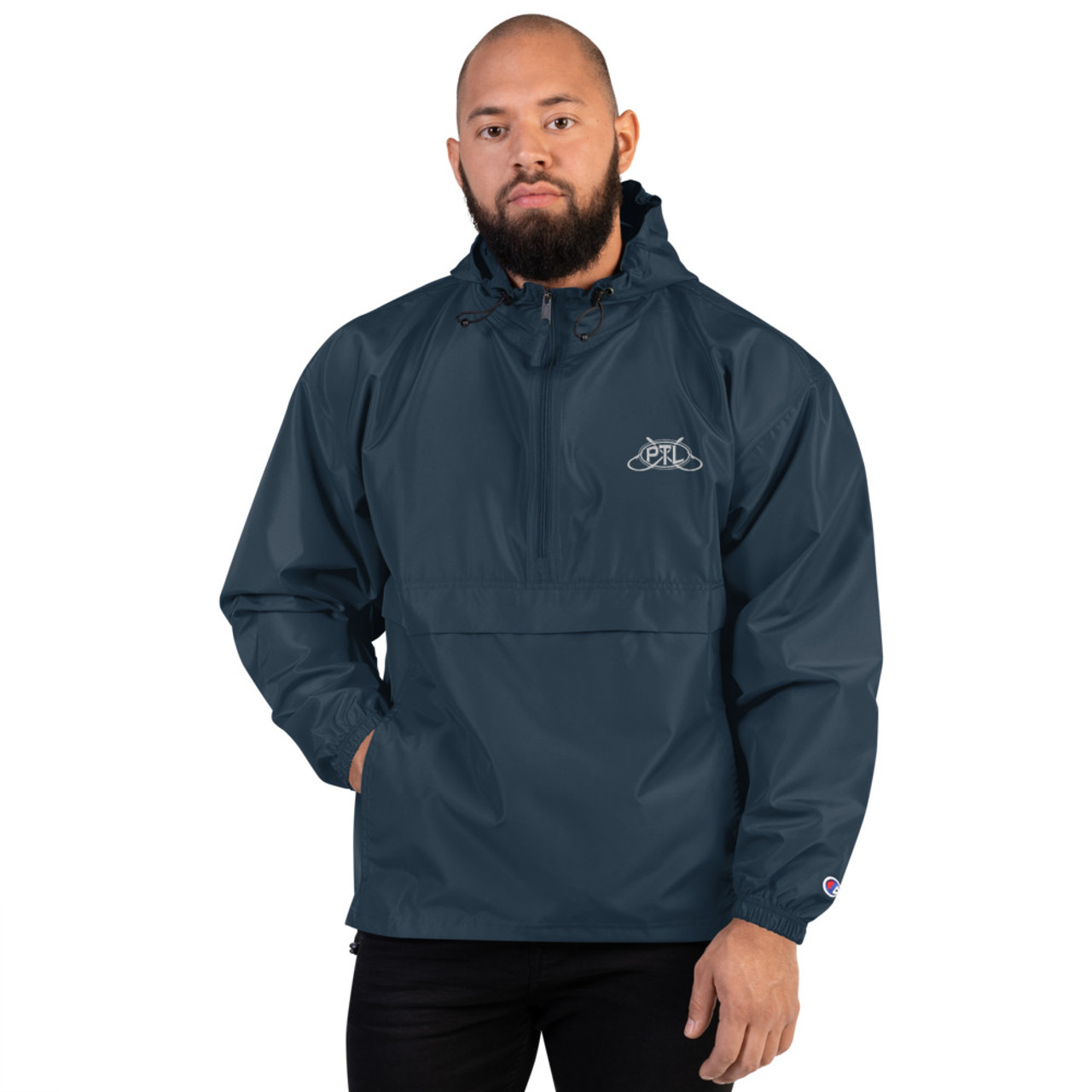 champion packable jacket red