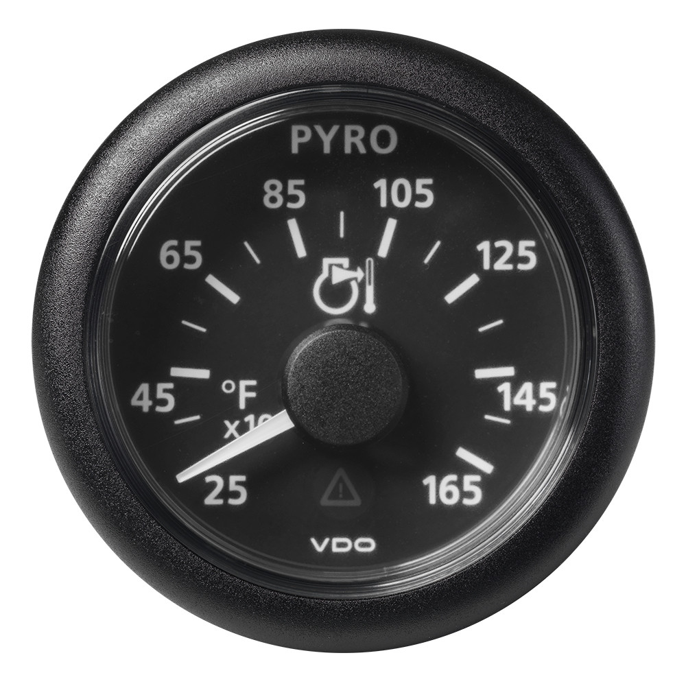 VDO Marine 2-1\/16" (52mm) Viewline Pyrometer - 1650F\/900C - 8 to 32V - Black Dial  Bezel