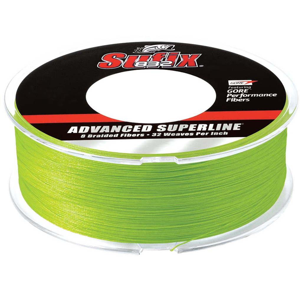 Sufix 832 Advanced Superline Braid - 15lb - Neon Lime - 600 yds