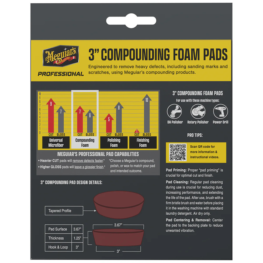 Meguiar's Professional 3" Compound Foam Pads *3-Pack