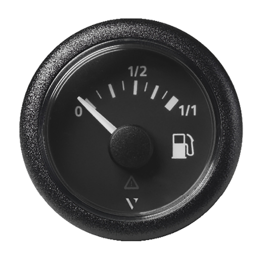 Veratron 52mm (2-1\/16") ViewLine Fuel Tank Level Gauge - 0 to 1\/1 - Black Dial  Round Bezel