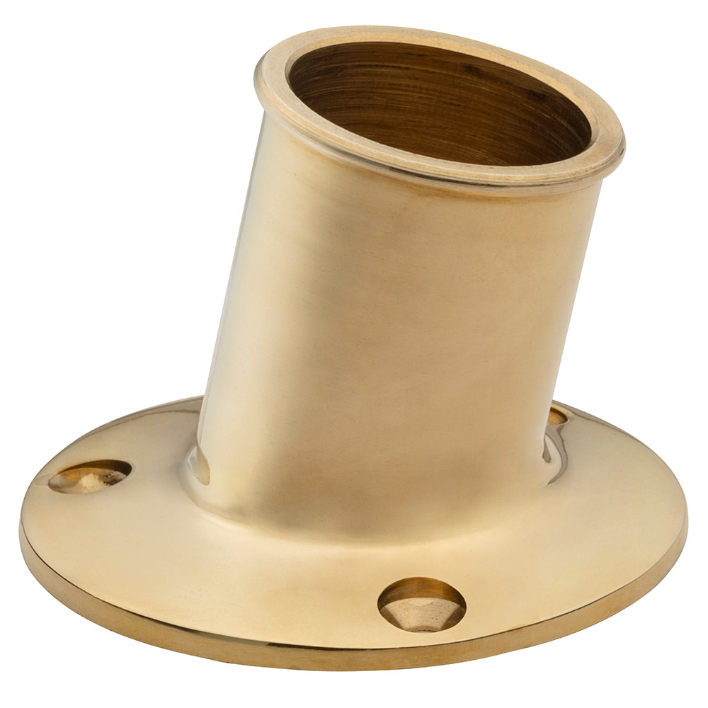 Whitecap Top Mount Flag Pole Socket 1-1\/4" ID - Polished Brass