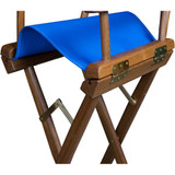 Whitecap Captains Chair w\/Blue Seat Covers - Teak