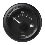 VDO Marine 2-1\/16" (52MM) Viewline Fuel Level Gauge Empty\/Full - 8-32V - 240-33.5 OHM - Black Dial  Round Bezel