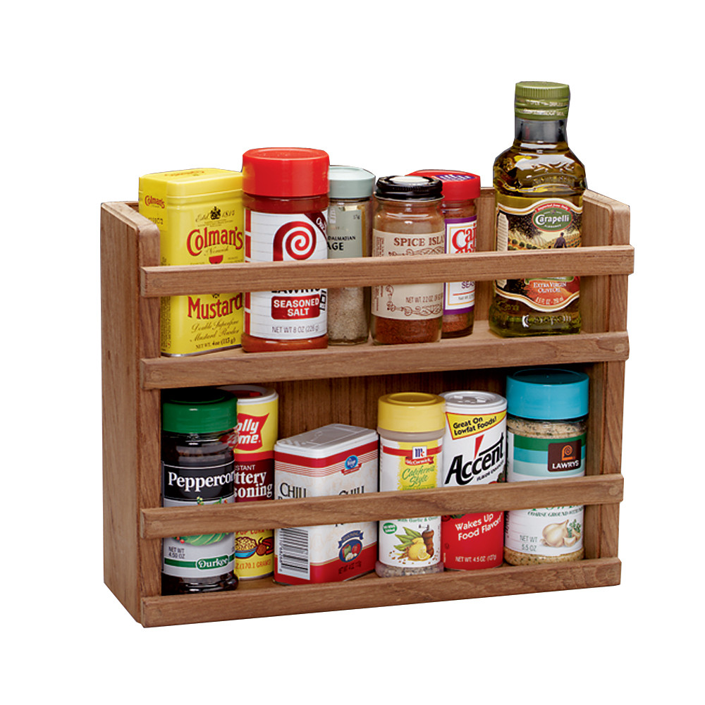 Whitecap Teak Two-Tier Spice Rack - Thumbnail 4