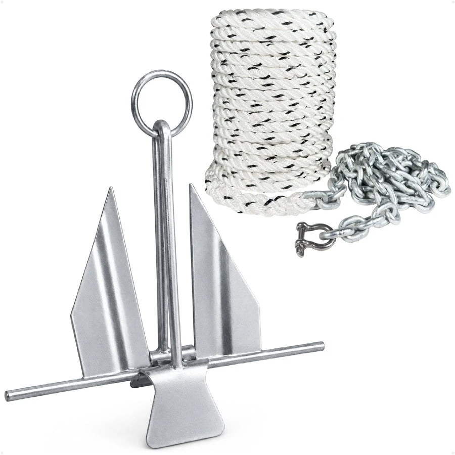 Coiled marine rope secured around a cleat