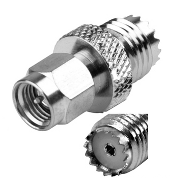 SMA Male to Mini-UHF Female Screw-On Adapter