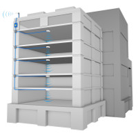 multistory building signal booster system