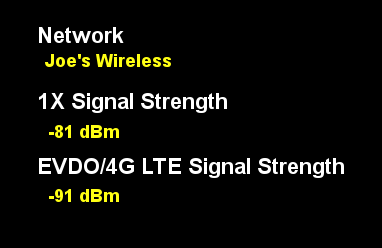 signal strength reading