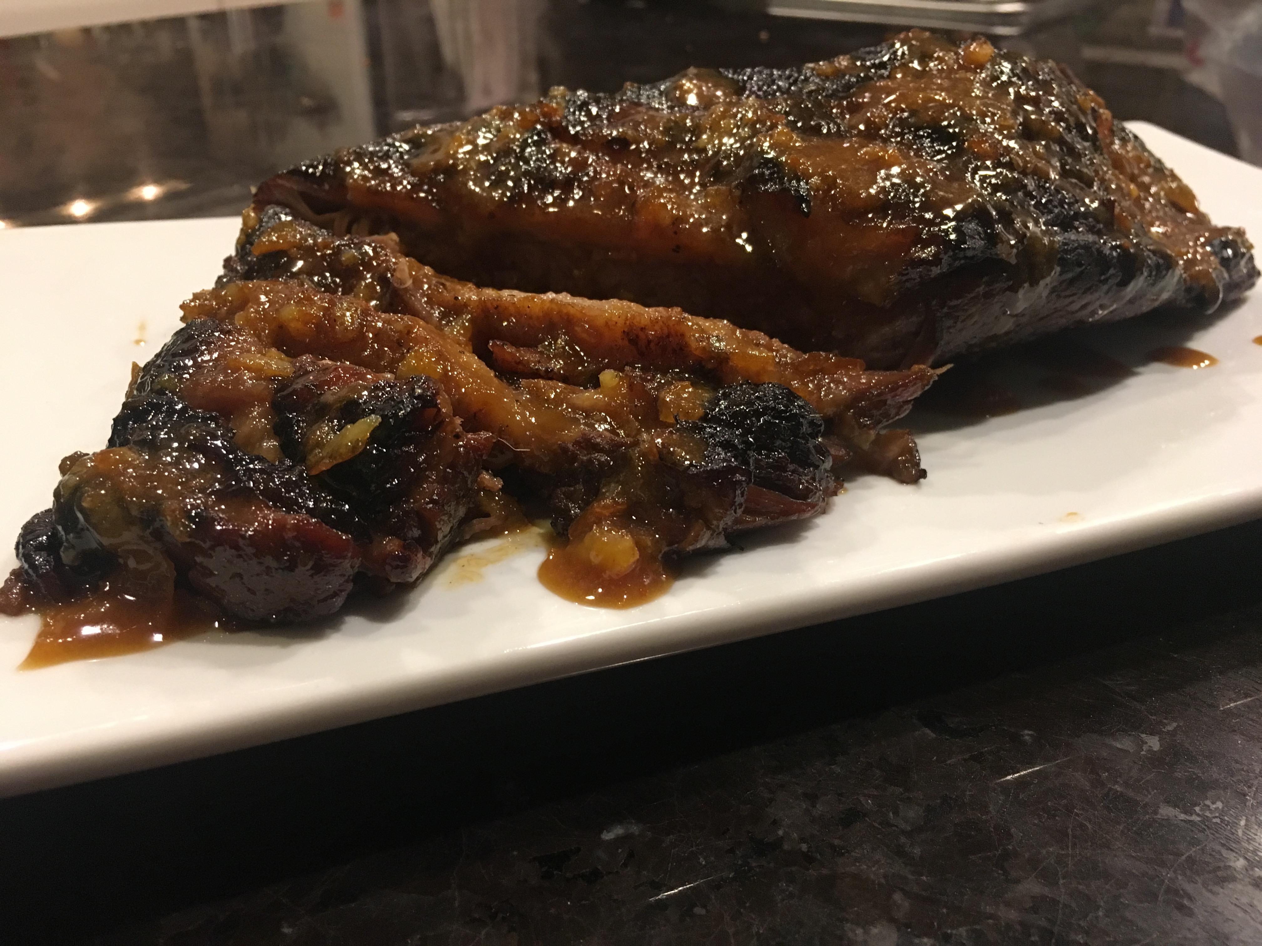 Bourbon Braised Brisket with Datil Peach Glaze Emily G's
