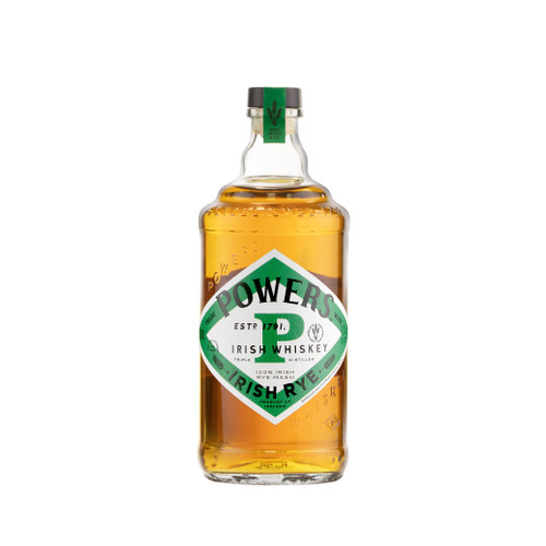 POWERS RYE WHISKEY
With an eye on tradition and the pursuit of something different.  Powers replanted the seeds of the once beloved grain.  Starting with a modest Wexford plot of 66 ha, and discovered that the fertile seaside soils made for rye bursting with flavor.  Powers 100% Irish Rye infuses candied ginger with orange peel, clove spice and peppermint.  Caramelized apples with brown sugar, sweet cereal and red licorice notes build while the vanilla and charred oak influences work in balance with signature spices – resulting in a satisfyingly spicy kick and bold update to the American classic