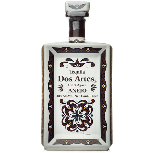 Dos Artes Anejo Tequila - Dos Artes Añejo Tequila is made from estate-grown 100%  blue agave, presented in One Liter ceramic bottles, each bottle is unique and has a story of it's own. This tequila is distributed in limited amounts, making it a lot harder to get meaning it is more rare than other tequilas.