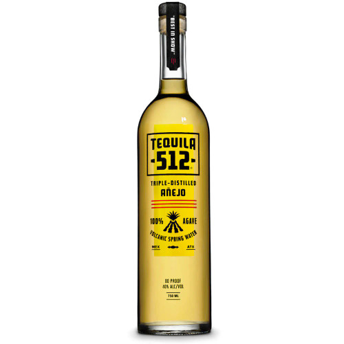 512 Añejo 750ml - an award-winning and smooth tequila aged for over a year in charred oak bourbon casks. The result is a sweet, organic tequila with a peppery body and a slight mango finish. This tequila has won a Silver Medal at the World Spirits Competition.