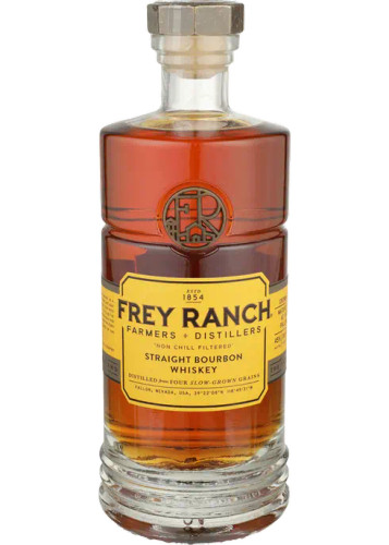 A true farm-to-table bourbon, Frey Ranch Four-Grain Straight Bourbon Whiskey is 100% sustainably grown, malted, distilled, matured, and bottled on the Frey Ranch. Aged for 5 years, this 90-proof bourbon is smooth yet complex with oak and citrus aromas followed by vanilla, caramel, banana chips, and dried hay on the palate. With a 4-grain mash bill of non-GMO corn, winter cereal rye, winter wheat, and two-row barley-malted on site, this is a flavorful bourbon that can easily be enjoyed on its own, yet also holds up in any whiskey-based cocktail.