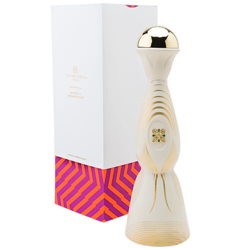 Celebrate triumph, unity, and human greatness with the breathtaking Clase Azul Spirit of Champions Joven Tequila Limited Edition. Released in highly restricted quantities with only 10,000 units available worldwide, this exclusive 1-liter decanter honors the passion and energy of the 2026 global games. As an ultra-premium addition to the top shelf at Nestor Liquor, this magnificent release is a monumental prize for serious tequila connoisseurs and sports collectors alike.

Expertly curated by Master Distiller Viridiana Tinoco, this remarkable Joven blend is predominantly composed of tequila aged for 28 months in French wooden vats from the Forest of Tronçais, delicately accented with a dash of specially crafted unaged tequila. Bottled at 80 Proof (40% ABV), the slow evolution in lightly toasted, fine-grain wood yields a uniquely captivating and aromatic profile. The liquid is housed in a smooth satin white ceramic decanter wrapped in golden ribbons and unglazed bands, beautifully finished with a signature center emblem featuring green malachite inlays.