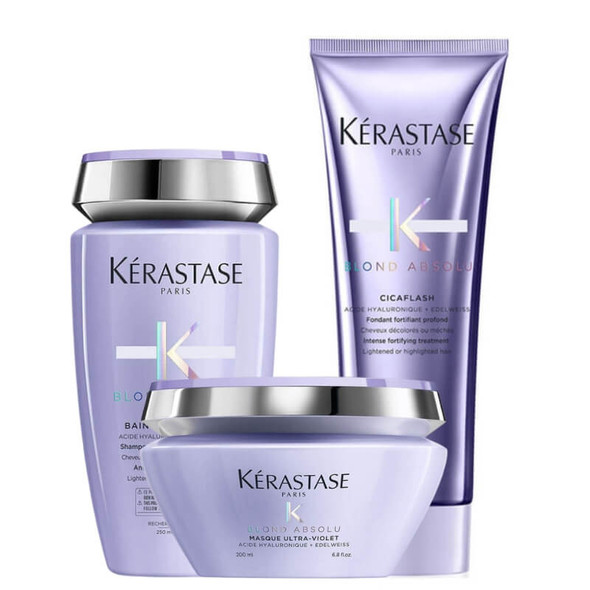 Kérastase Blond Absolu Ultra Violet Shampoo, Masque and Conditioner Trio