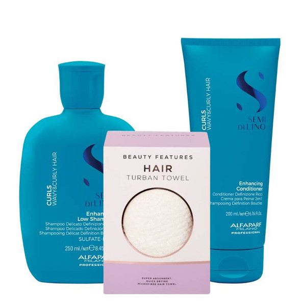 Alfaparf Curls Shampoo & Conditioner Duo with FREE Micro Fibre Hair Towel 