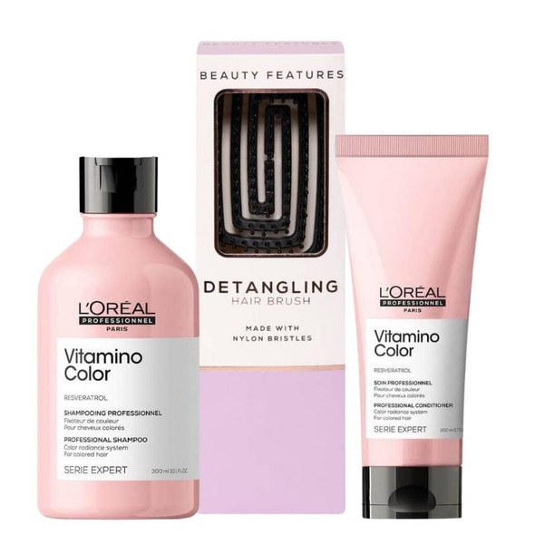 L'Oréal Professionnel Vitamino Color Shampoo & Conditioner With FREE Detangling Brush