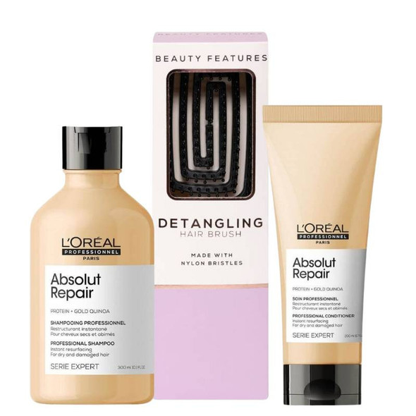 L'Oréal Professionnel Absolut Repair Shampoo & Conditioner with FREE Hairbrush