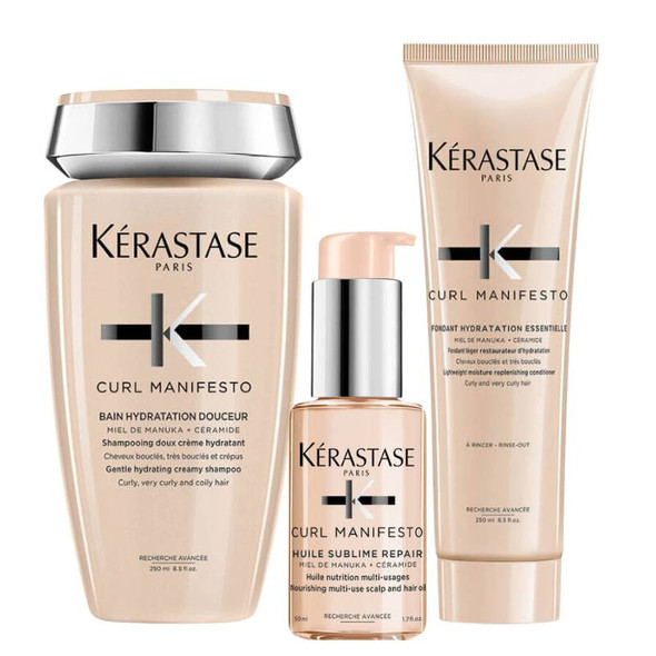 Kérastase Curl Manifesto Shampoo, Conditioner & Sublime Repair Oil Trio